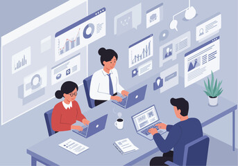 business people working together