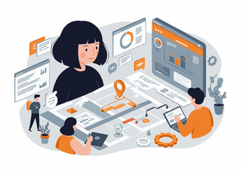 woman working on computer