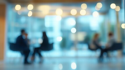 Blurred business people meeting in modern office building conference room