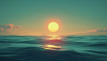 Vast ocean sunset