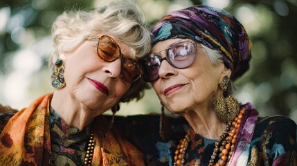 Obraz premium Happy LGBTQ elders embracing pride and happiness