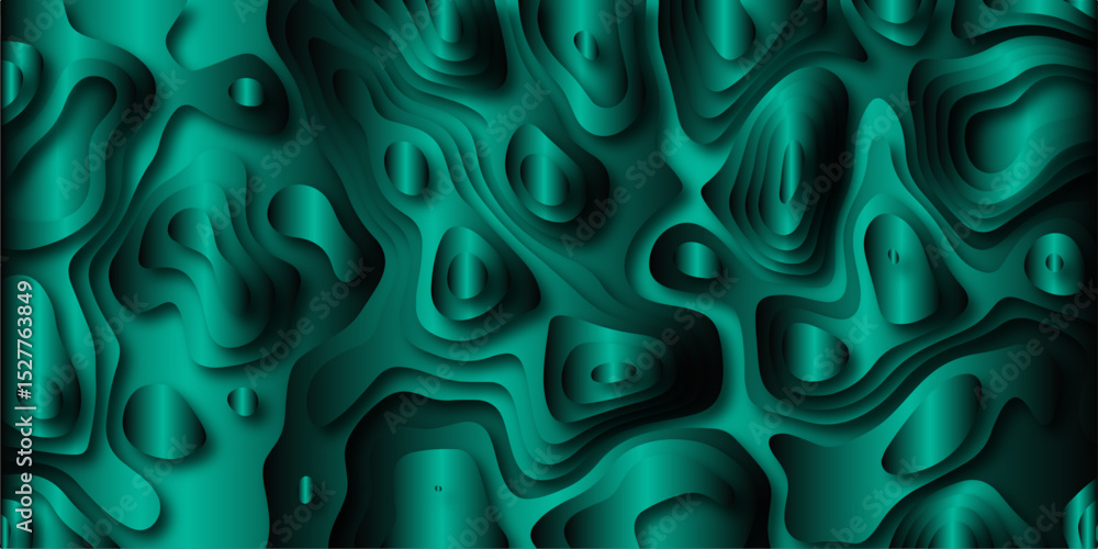 Aufkleber abstract layered teal background with a gradient effect showcasing an organic flowing and topographi