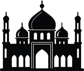Vintage Illustration of Old Arabic Mosque vector silhouette illustration