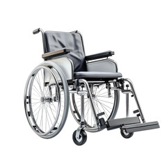 Fototapeta premium Chrome Wheelchair Mobility Aid Medical Equipment Disability Assistance on transparent background