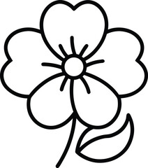 Cinquefoil Outline Icon: Wildflower

