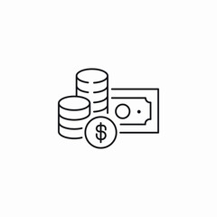 dollar currency icon sign vector