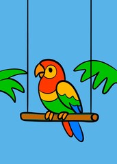 Parrot on a branch