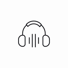 headset sound icon sign vector