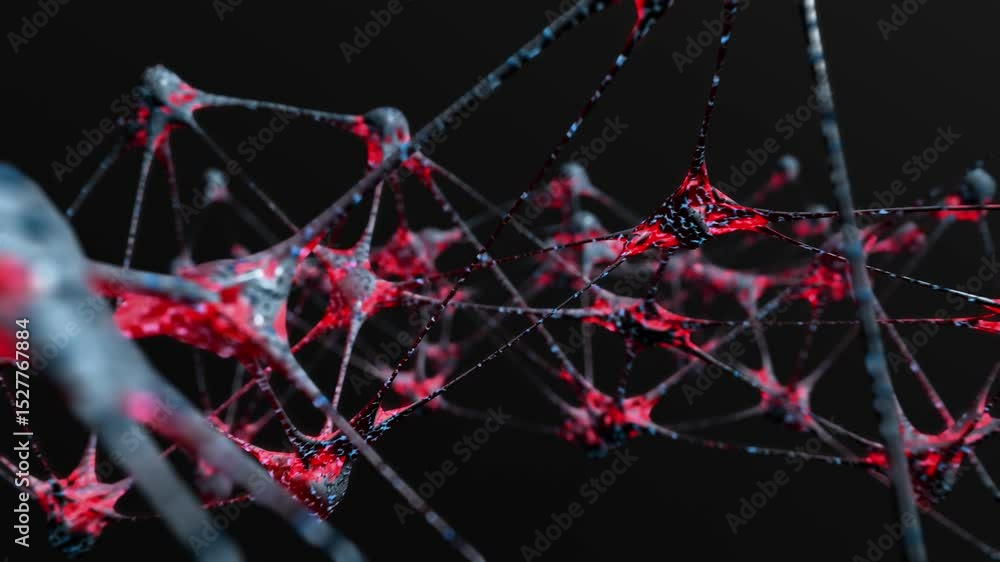 Poster neural connected science background, futuristic ai visualization