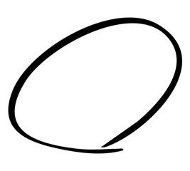 手描きの丸印、サインペンで描いた線