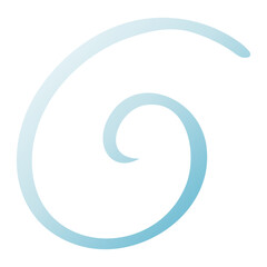 Fototapeta premium 手描きの青い渦巻き、涼し気なイメージ