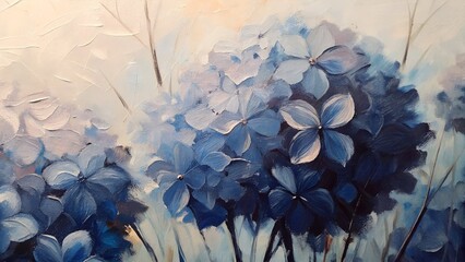 Whispers in Blue: Hydrangeas in Soft Brushstrokes"