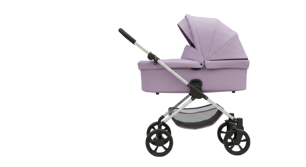 Isolated Purple Baby Stroller