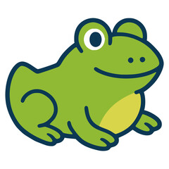 frog bath toy accessories flat color vector illustration template design