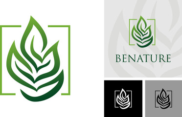 Creative leaves inspiration vector logo design template.