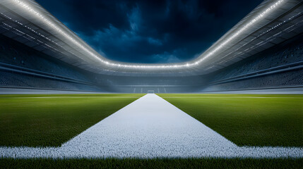 Stadium's perspective: Experience the grand scale and architectural brilliance of an empty stadium, a place of athletic competition and grand events.