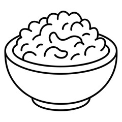 Mac and Cheese vector line art on white background