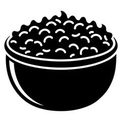 Mac and Cheese vector silhouette on white background