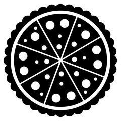 Pizza vector Silhouette on white background 