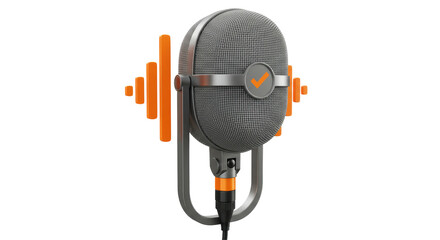 Isolated Podcast Microphone with Sound Waves