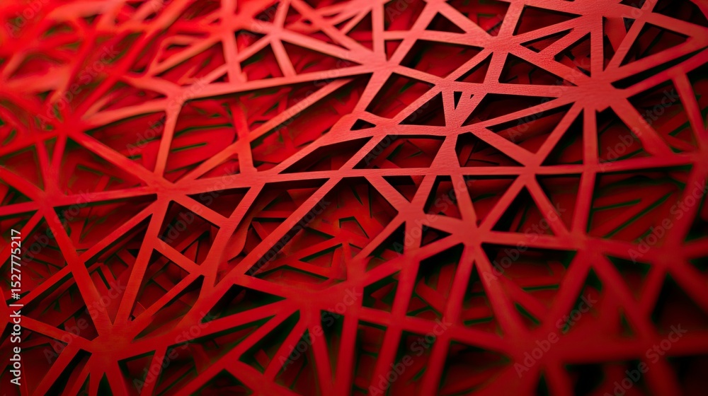 Poster abstract geometric pattern of overlapping red triangles