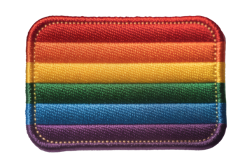 A meticulously detailed embroidered patch showcasing the vibrant rainbow pride flag, symbolizing universal love, profound unity, and the enduring spirit of the LGBTQ+ community