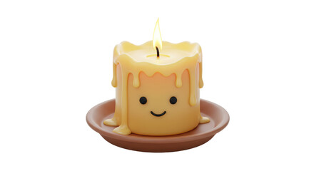 Isolated Cute Smiling Candle