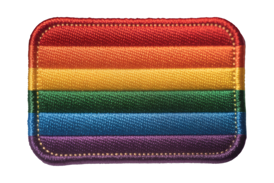 A meticulously detailed embroidered patch showcasing the vibrant rainbow pride flag, symbolizing universal love, profound unity, and the enduring spirit of the LGBTQ+ community