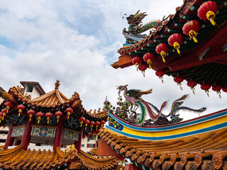 Rooftop sculpture with mythical creatures, Thean Hou Temple, Malaysia
