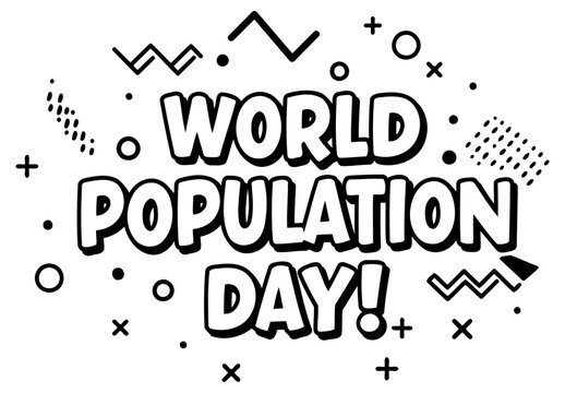 World Population Day graphic with no people or demographic details in a contemporary. stylized design.