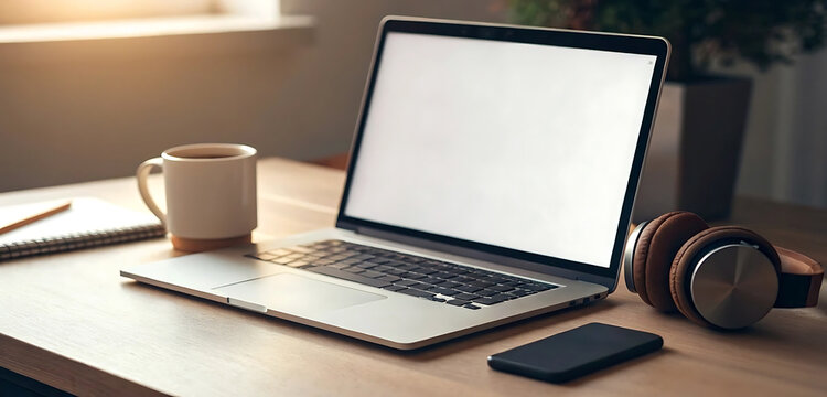 Laptop, Coffee, and Headphones The Perfect Work From Home Setup