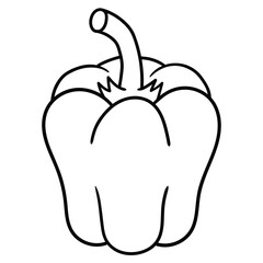 Hand drawn doodle bell pepper on white background.