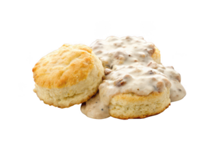 Biscuit and gravy png southern breakfast png biscuits with gravy png comfort food png country style meal png homestyle biscuit gravy png breakfast dish png transparent background image