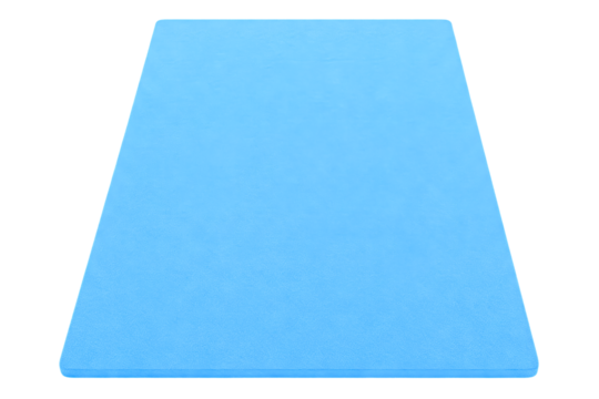 Flat yoga mat designed for comfort during workouts isolated on a transparent background