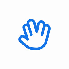 v hand gesture icon sign vector