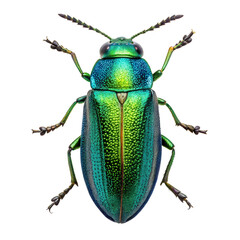 Iridescent Jewel Beetle with Vibrant Colors, Cut Out