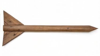 Antique wooden arrow isolated on white background