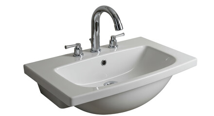 Isolated White Ceramic Sink