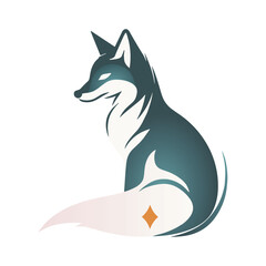 Elegant Fox Logo Design – Minimal Gradient Animal Silhouette Vector
