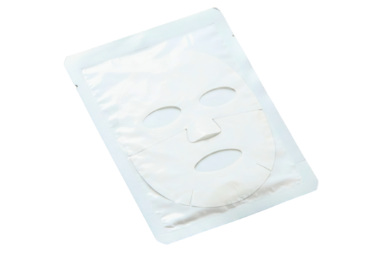 Hydrating sheet mask for revitalizing skin care routines isolated on a transparent background