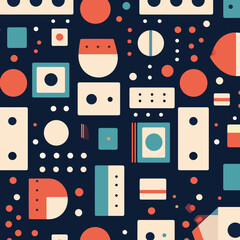 Colorful Geometric Abstract Pattern &ndash; Retro Memphis Style Seamless Vector Background
