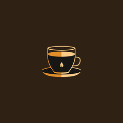 Minimalist Coffee Cup Icon – Cafe Logo Vector Design