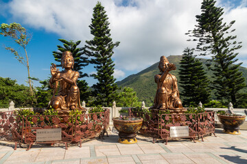 Lantau Island, Hong Kong 10-20-2024 The amazing bronze statue of Tian Tan Buddha or Big Buddha in the village of Ngong Ping, which is one of Hong Kong most popular tourist attractions at Lantau Island