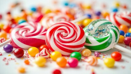 Colorful Candies and Lollipops Close-Up