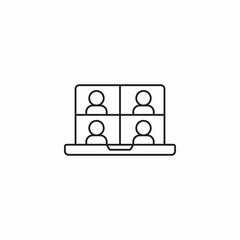 laptop accessible video meeting icon sign vector