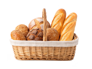 Bread basket png woven bread holder png bakery basket png food serving basket png rustic bread container png dining bread tray png table bread basket png transparent background image