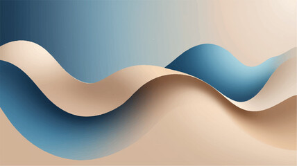 Abstract minimalist Artwork Featuring Smooth Gradient From Blue To Beige.