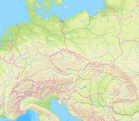 Fototapeta premium Map of Czech Republic and surrounding countries without any labels