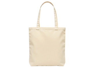 Blank off white tote bag isolated on transparent background