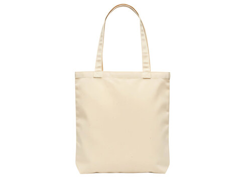 Blank off white tote bag isolated on transparent background